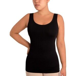 Women's Skinnygirl Scoop Neck Shaping Tank Top Black Large Shapewear Smoother